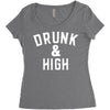 Drunk And High Women's Triblend Scoop T-shirt