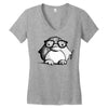 nerd penguin Women's V-Neck T-Shirt