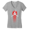 basketball jump Women's V-Neck T-Shirt