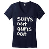 suns out guns out Women's V-Neck T-Shirt