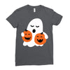 pumpkin with boo Ladies Fitted T-Shirt