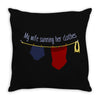 143. my wife sunning her clothes 039 Throw Pillow