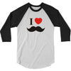 i love mustache 3/4 Sleeve Shirt