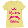 queens are born in october Ladies Fitted T-Shirt