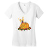 corgi pumpkin Women's V-Neck T-Shirt