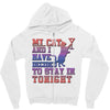 my cat and i stay in tonight Zipper Hoodie