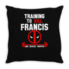 training to kill francis deadpool Throw Pillow