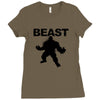 beast muscle guy workout Ladies Fitted T-Shirt
