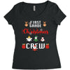 first grade christmas crew Women's Triblend Scoop T-shirt