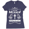 I Am One Blessed Grandmom Ladies Fitted T-Shirt