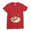 Baby Fox Belly Ladies Fitted T-Shirt