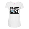 crazy lady shark Maternity Scoop Neck T-shirt
