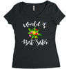 world's best sister with flowers. Women's Triblend Scoop T-shirt