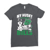 my husky is in charge! Ladies Fitted T-Shirt