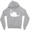 apatosaurus white Zipper Hoodie
