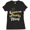 queens are born in may Ladies Fitted T-Shirt