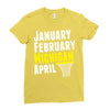 January February Michigan April - March Madness Basketball Ladies Fitted T-Shirt