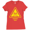 toxic hazard laboratory poison substance warning Ladies Fitted T-Shirt