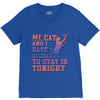my cat and i stay in tonight V-Neck Tee