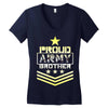 military, proud us army brother veteran u Women's V-Neck T-Shirt