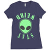 stay weird alien girls Ladies Fitted T-Shirt