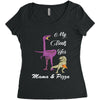 mama &amp; pizza dinasour. Women's Triblend Scoop T-shirt