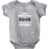 never underestimate an old man who was born in september Baby Onesie