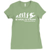 evolution of snowboarding funny Ladies Fitted T-Shirt