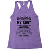 Dear Aunt, Thanks For Being My Aunt Racerback Tank
