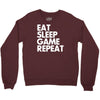eat sleep game repeat Crewneck Sweatshirt