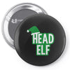 christmas head elf Pin-back button