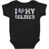 i love my soldier navy camouflage Baby Bodysuit