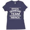 official drinking team 'merica Ladies Fitted T-Shirt