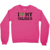 i love my soldier regular camouflage Crewneck Sweatshirt