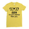 i'm not a nerd i'm just smarter than you Ladies Fitted T-Shirt