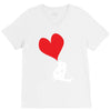 bird love heart animal graph note music party pop art gift V-Neck Tee