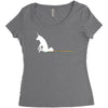 unicorn scooting on the floor Women's Triblend Scoop T-shirt