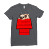 snoopy parody pug w Ladies Fitted T-Shirt