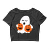 pumpkin with boo Crop Top