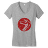 Red Dinosaur Women's V-Neck T-Shirt