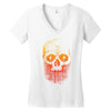 skull gradient Women's V-Neck T-Shirt