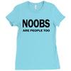 noobs are people too t shirt x large funny nerdy geek cod halo cool ga Ladies Fitted T-Shirt
