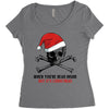 skull christmas Women's Triblend Scoop T-shirt
