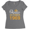 queens are born in october 1969 Women's Triblend Scoop T-shirt