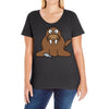cokelat animal Ladies Curvy T-Shirt