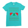 ugly sweater dinosour Ladies Fitted T-Shirt