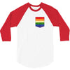 LGBT Pocket Rainbow Colors 3/4 Sleeve Shirt