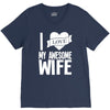 i love my awesome wife V-Neck Tee