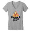 pizza shit Women's V-Neck T-Shirt