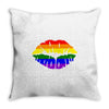 lips  rainbow lgbt gay culture Throw Pillow